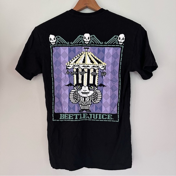 Box Lunch Beetlejuice Carousel Embroidered Graphic Tee Adult Sz Small - Picture 2 of 8